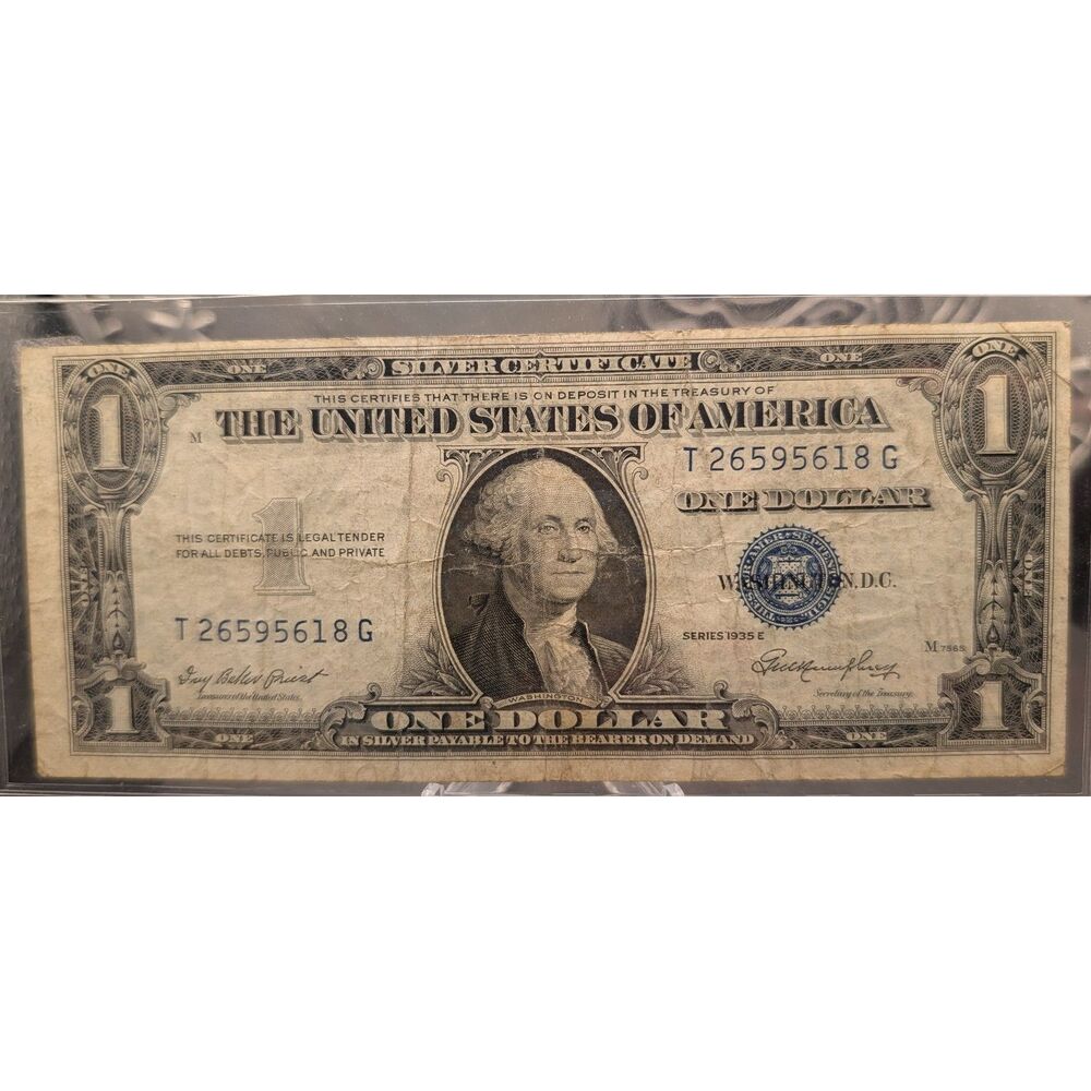 1935‑E $1 Silver Certificate • “Godless” No‑Motto • Circulated Blue Seal